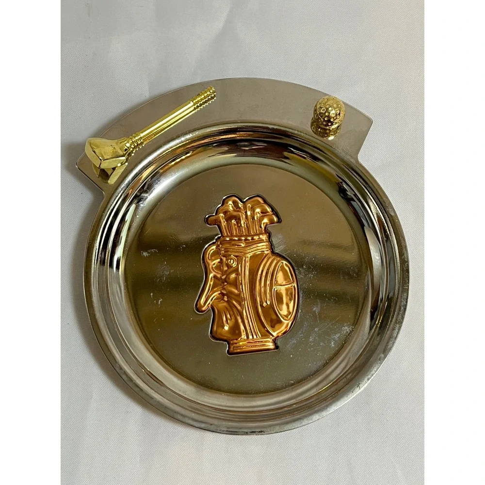 Golf Valet Tray Silver Gold Copper‎ Tone Metal Golf Bag Club Ball Taiwan